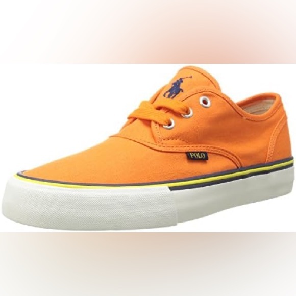 Polo Ralph Lauren Other - Ralph Lauren Polo Morray Bright Orange Canvas Low-Top Sneakers Size 10.5